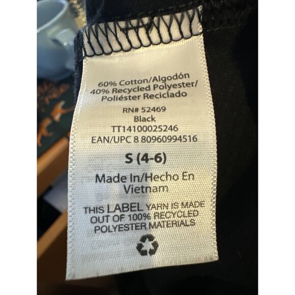 Time and Tru Womens Top Sz S 4 6 Black Crew Neck Pullover Short Sleeve Solid Tee - Picture 7 of 7